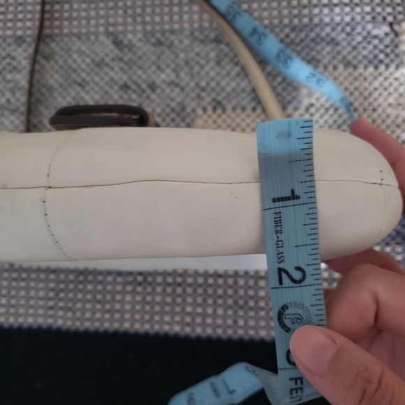 90's Ivory Coach Bag With Pewter Metallic Buckle crossbody - Picture 13 of 13